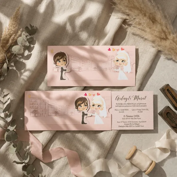 Illustrated Cartoon Wedding Invitation