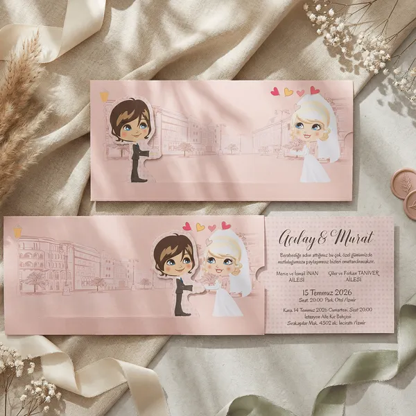 Illustrated Cartoon Wedding Invitation