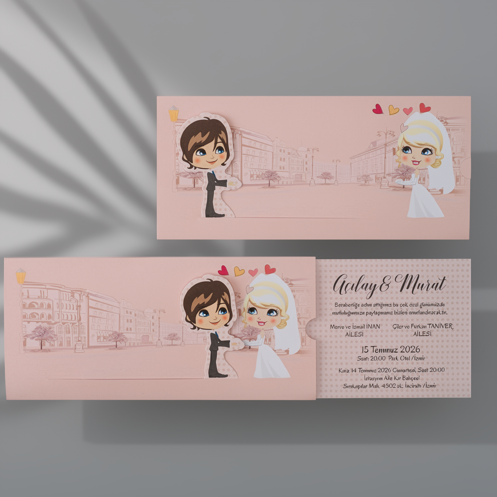 Illustrated Cartoon Wedding Invitation