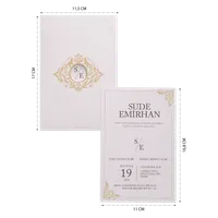 Blush Gold Monogram Wedding Invitation