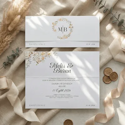 Floral Wreath Wedding Invitation