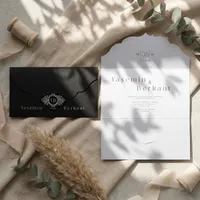 Black and Gray Wedding Invitation Set