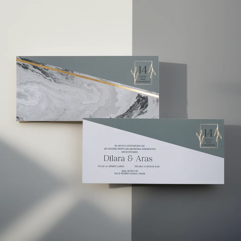 Marble Style Wedding Invitation