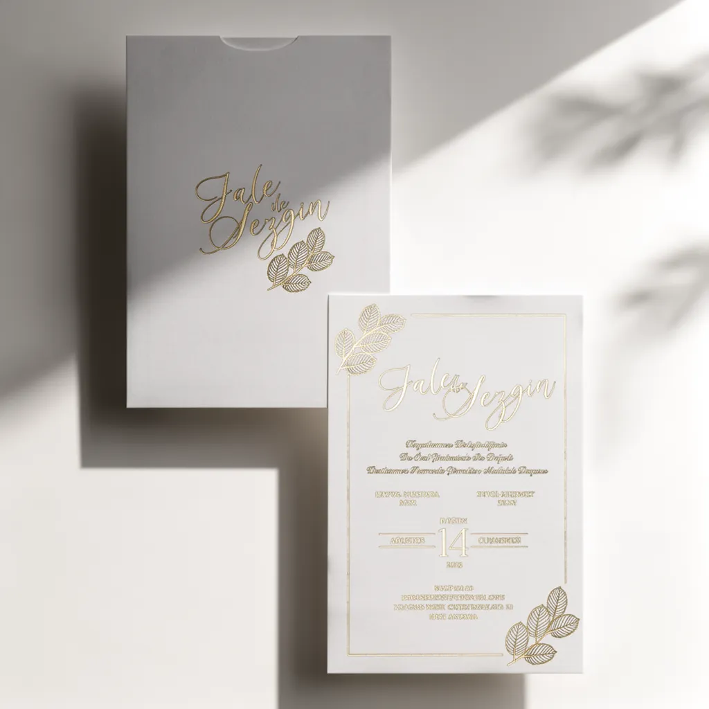 Gold Leaf Wedding Invitation