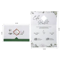 Green Floral Wedding Invitation Set