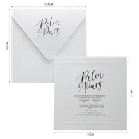 Minimal White Embossed Wedding Invitation