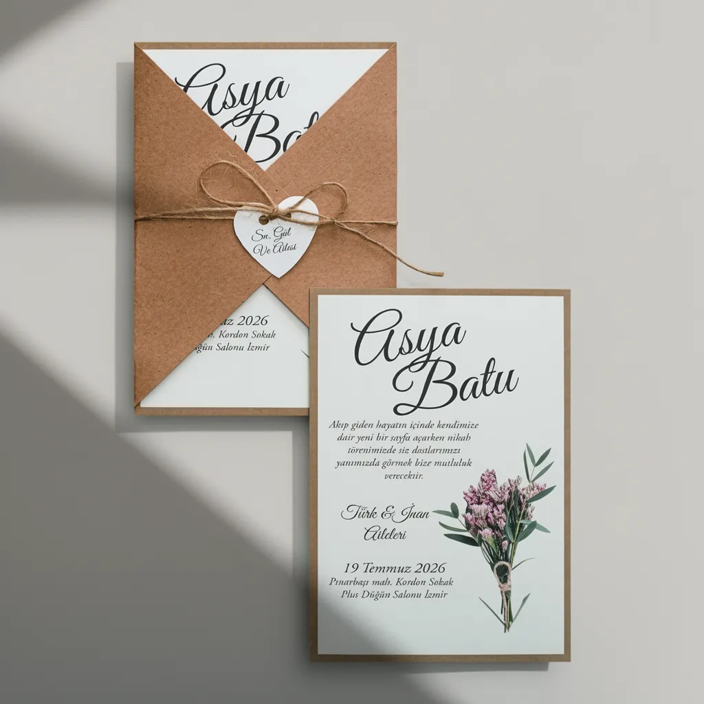 Rustic Kraft Wedding Invitation