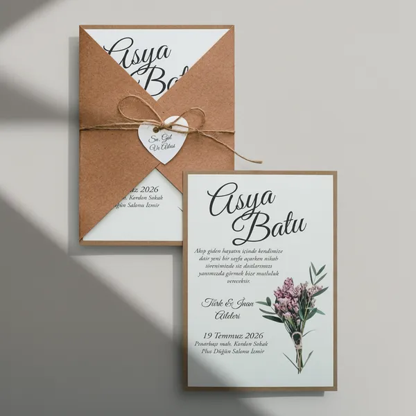 Rustic Kraft Wedding Invitation
