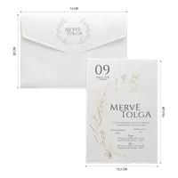 Gold Floral Line Art Wedding Invitation