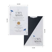 Marble Blue Floral Wedding Invitation