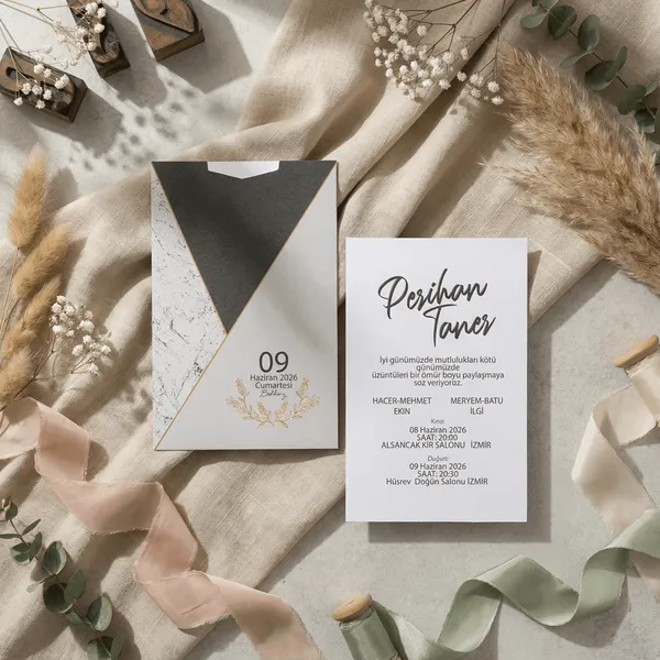 Modern Geometric Wedding Invitation Set