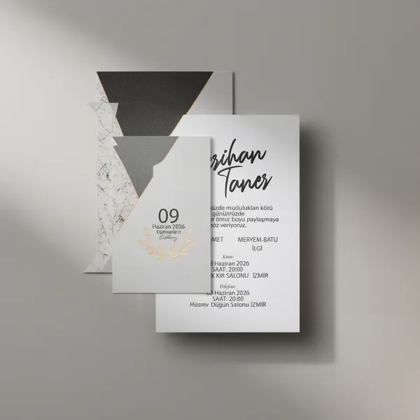 Modern Geometric Wedding Invitation Set