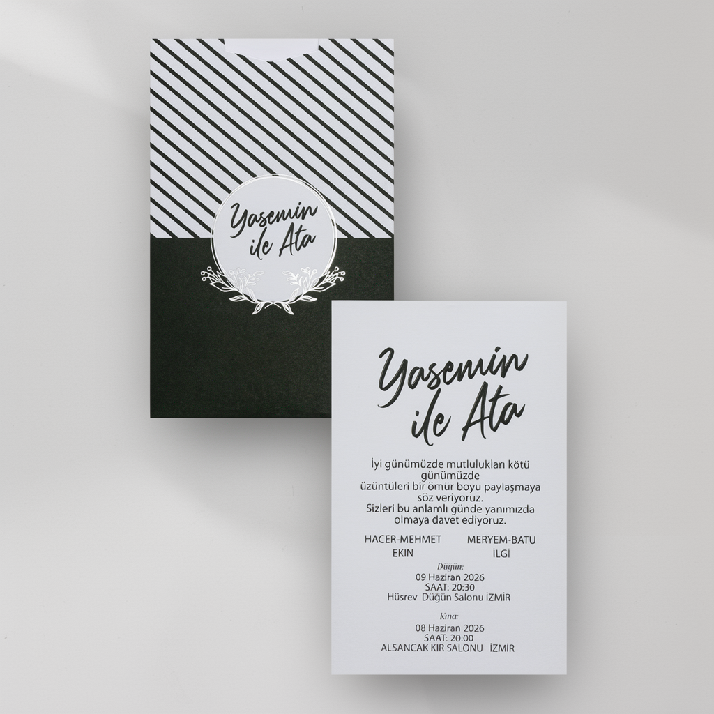 Black and White Wedding Invitation
