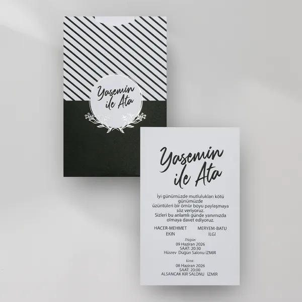 Black and White Wedding Invitation