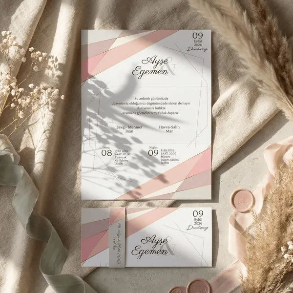 Abstract Geometric Wedding Invitation