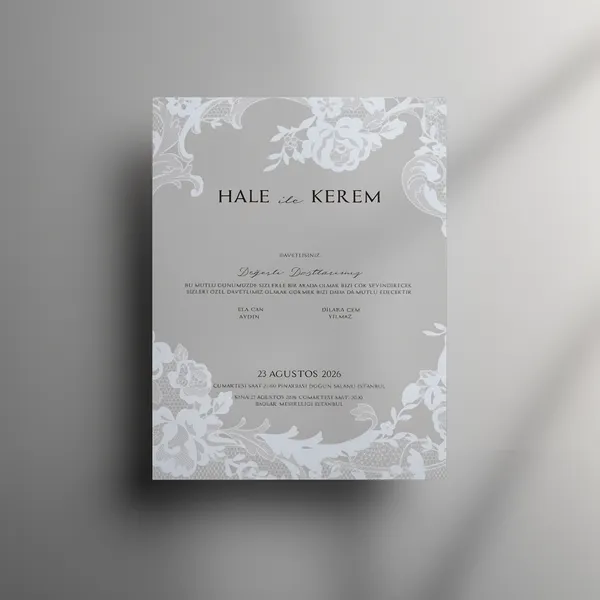 Lace Pattern Wedding Invitation
