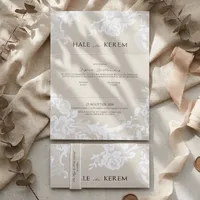 Lace Pattern Wedding Invitation