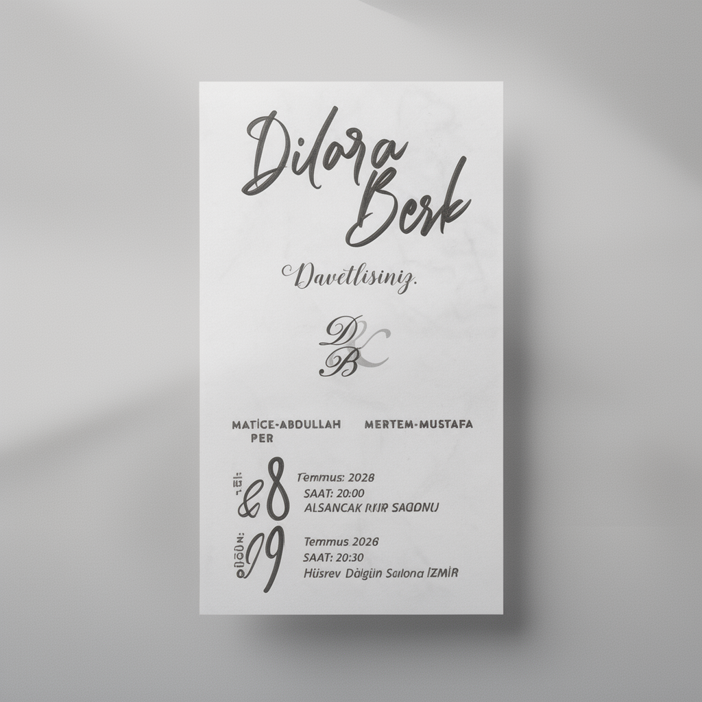 Minimal Marble Wedding Invitation