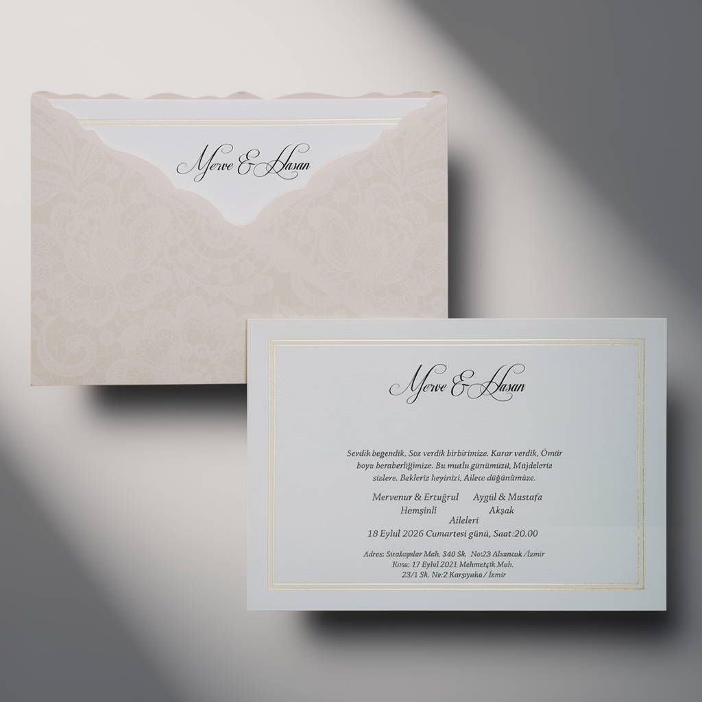Ivory Lace Wedding Invitation