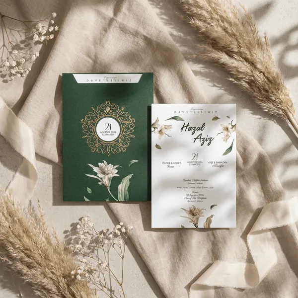 Botanical Green Wedding Invitation