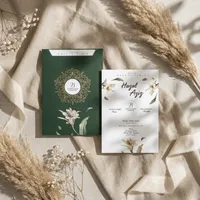Botanical Green Wedding Invitation