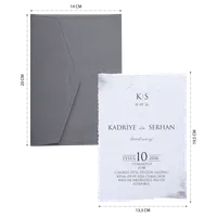 Minimalist Grey Metallic Wedding Invitation