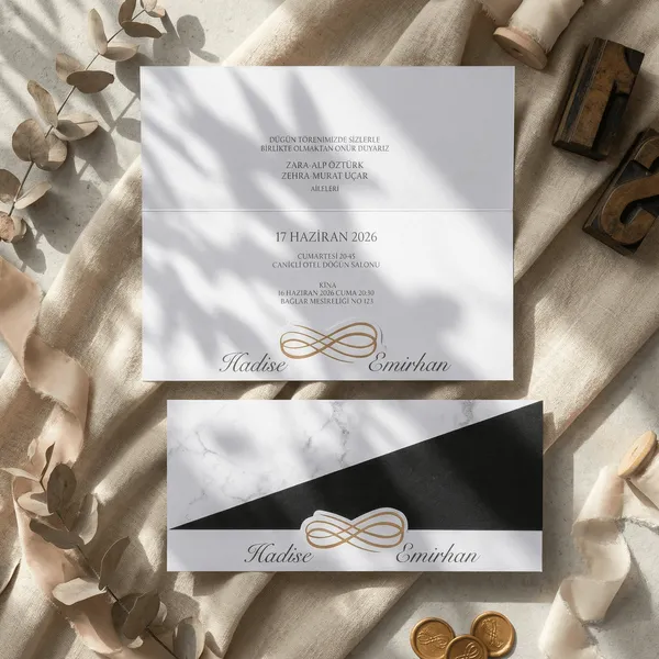 Modern Geometric Gold Emblem Invitation