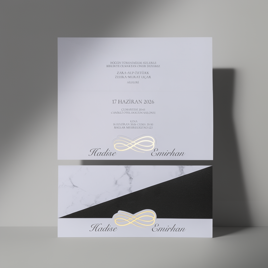 Modern Geometric Gold Emblem Invitation