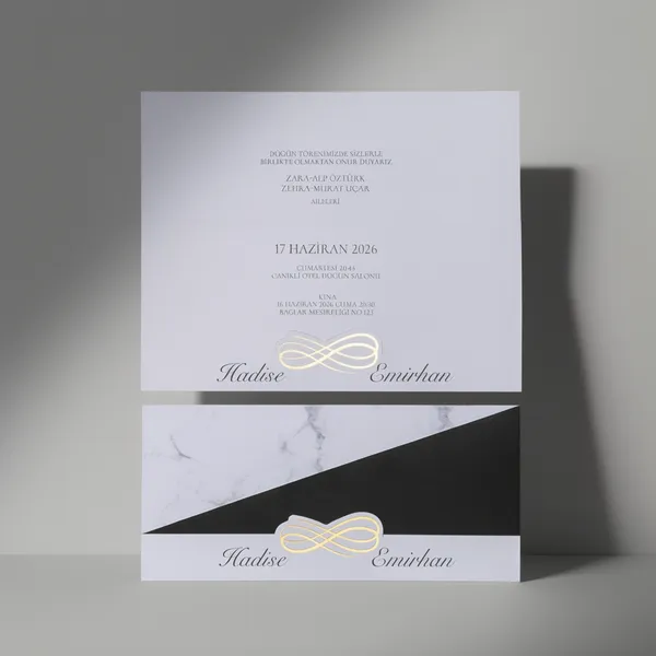 Modern Geometric Gold Emblem Invitation