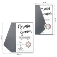 Grey Folded Monogram Wedding Invitation