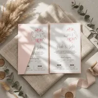 Pink Floral Wedding Invitation