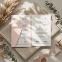 Pink Floral Wedding Invitation