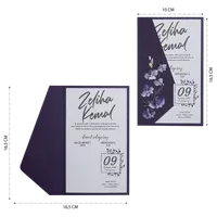 Purple Floral Wedding Invitation