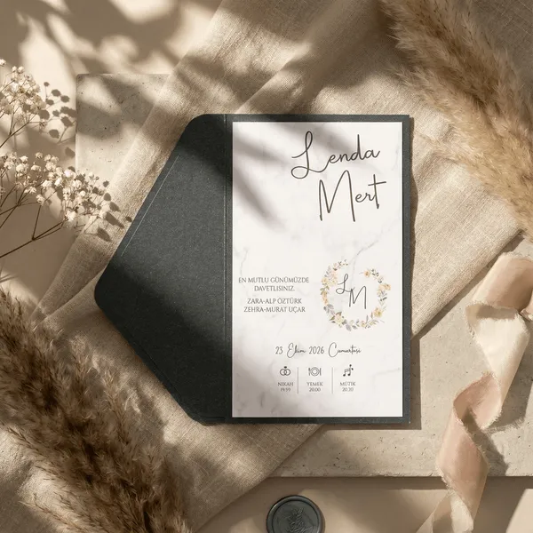 Minimal Black and White Wedding Invitation