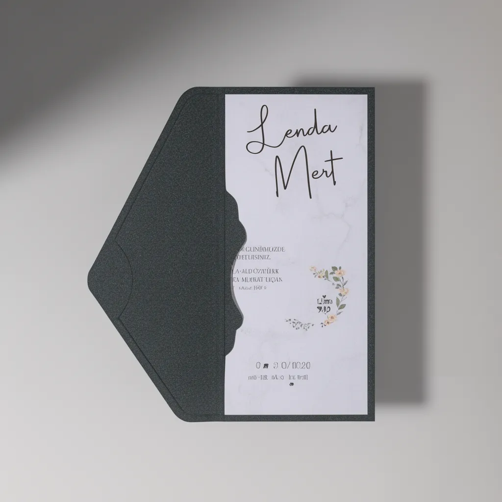 Minimal Black and White Wedding Invitation