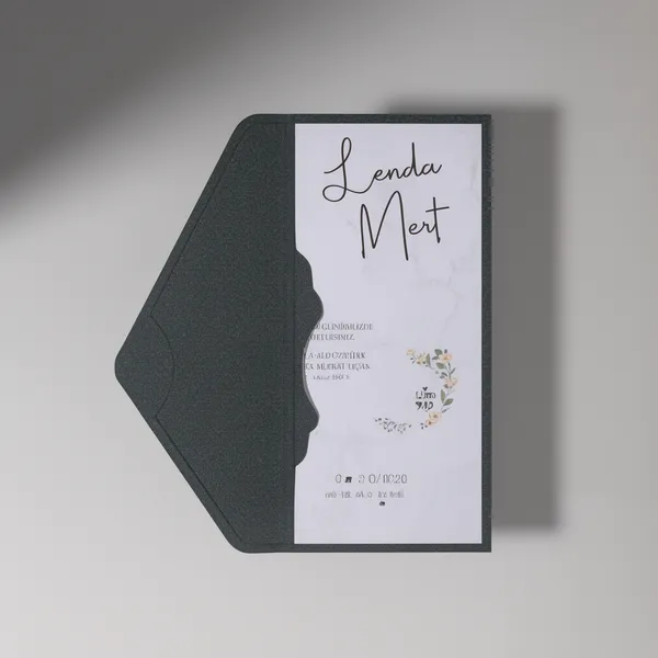 Minimal Black and White Wedding Invitation