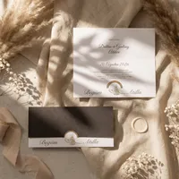 White & Gold Elegant Wedding Invitation