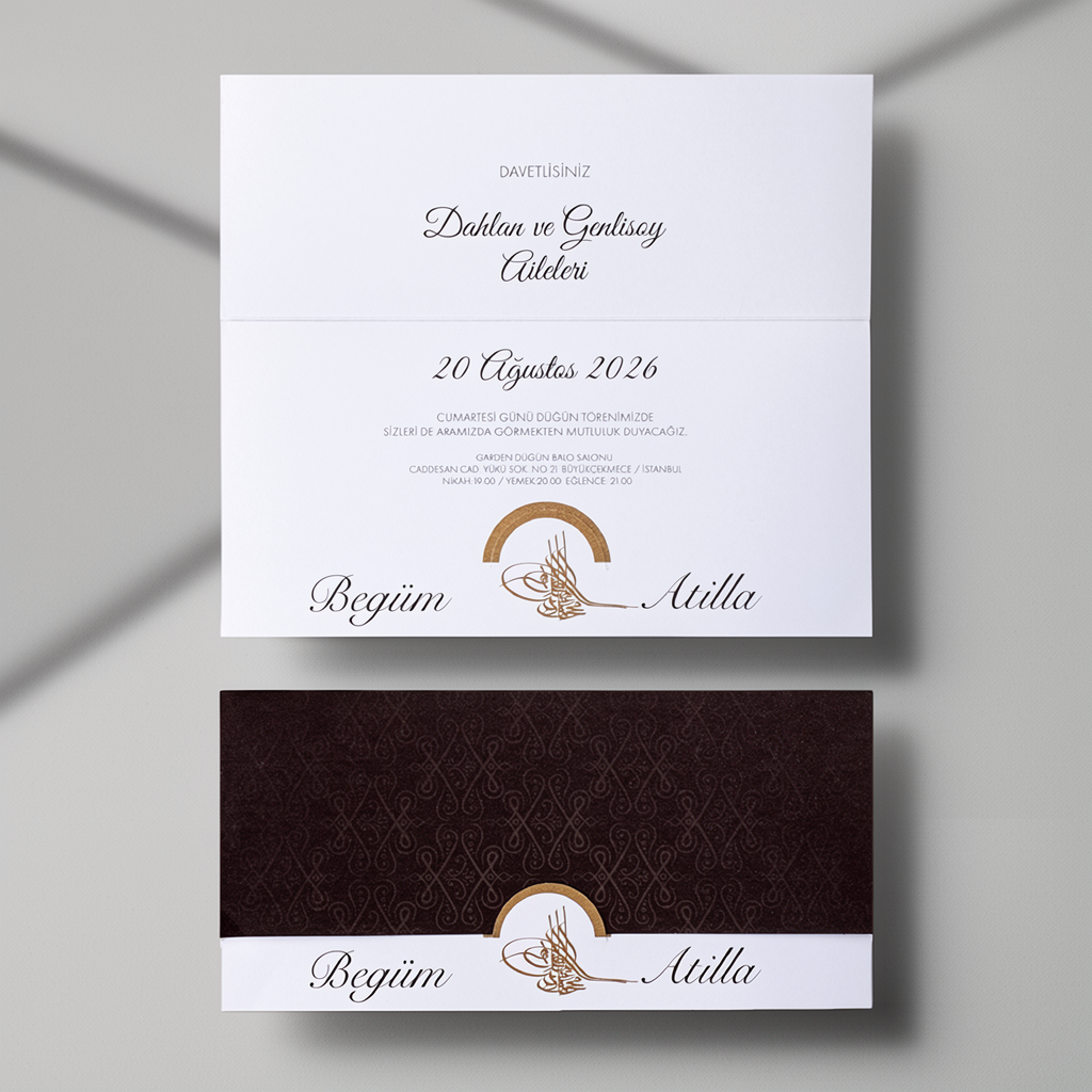 White & Gold Elegant Wedding Invitation