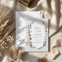 Floral Wreath Botanical Wedding Invitation