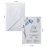 Blue Floral Watercolor Wedding Invitation