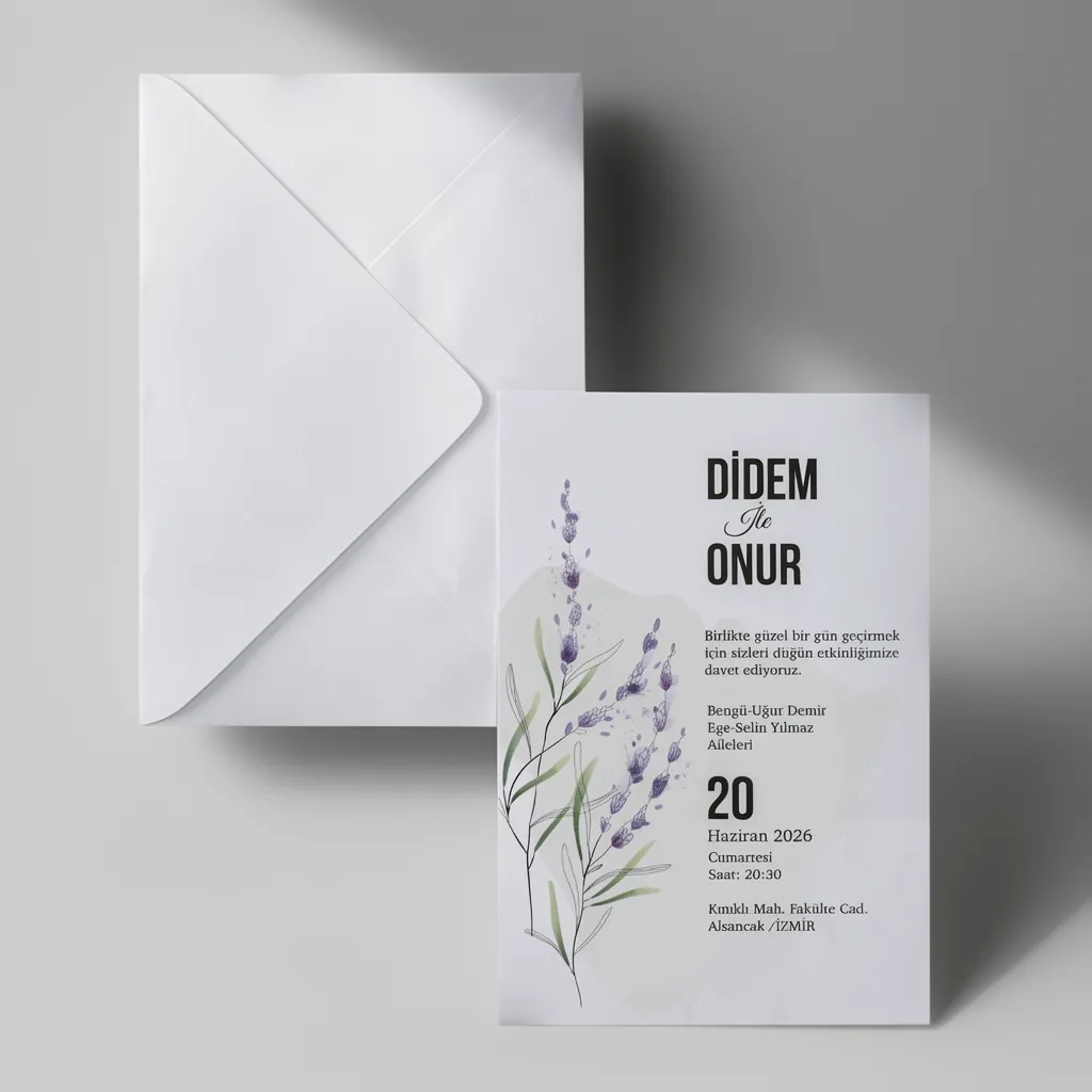 Lavender Floral Wedding Invitation