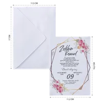 Geometric Rose Wedding Invitation